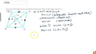 Show that if the diagonals of a quadrilateral bisect each other at right angles then it is a rh [upl. by Brennen]