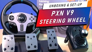 PXN V9 Steering Wheel  UNBOXING amp SETUP [upl. by Ruyle]