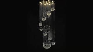 Luxury Solar System Spiral Raindrop Chandelier For Foyer And Entryway [upl. by Jessa873]