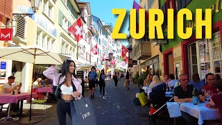 Summer in Zurich Switzerland 4K Walking Tour Zurich City  Old Town [upl. by Ariaz]