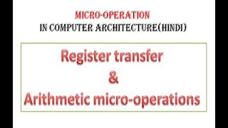 Microoperation in computer architectureHindi  MCS012 [upl. by Hpsoj]