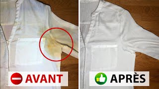 Comment ENLEVER les TRACES JAUNES de vos VÊTEMENTS BLANCS [upl. by Iey]