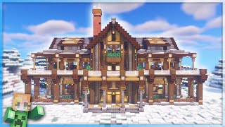 【Minecraft】How to build a Winter Mansion  LARGE survival house 15 [upl. by Golliner]