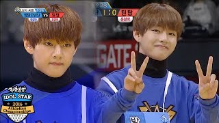 BTS TaeTae wins the match in 3 seconds 2016 Idol Star Athletics Championships [upl. by Tnahs]