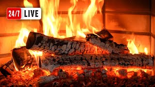 🔥 FIREPLACE 4K LIVE 247 Relaxing Fireplace with Burning Logs and Crackling Fire Sounds [upl. by Arnulfo]