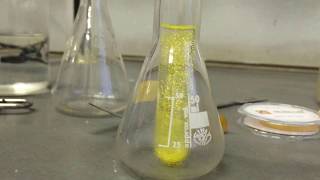 Chemical experiment Precipitation PbI2 Golden rain [upl. by Graves]