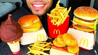 ASMR EATING MCDONALDS CHICKEN NUGGETS AND FRIES ICE CREAM CONE CHOCOLATE BIG MAC JERRY NO TALKING [upl. by Kal]