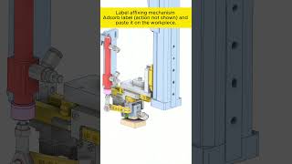 Label Affixing Mechanism mechanism mechanical engineering cad solidworks 3ddesign [upl. by Naida]