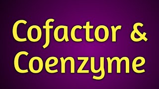 What are Cofactors amp Coenzymes Meaning of Cofactors ampcoenzymes cofactors coenzyme enzymes [upl. by Notlehs846]