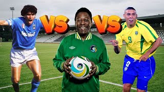 Comparison Ronaldo Nazario vs Maradona vs Pele [upl. by Schreibe]