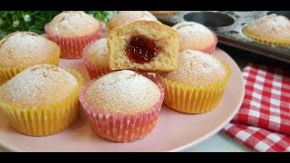 Пышные Маффины с Начинкой 🧁Простой Рецепт Вкуснейших Кексов с Джемом 🌟 Muffins Recipe Homemade [upl. by Saleem]