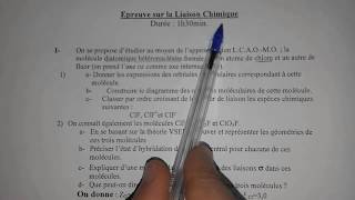 examen liaison chimique corrigé [upl. by Htiekal]