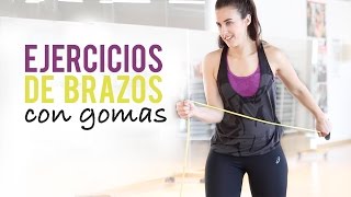 Ejercicios para tonificar biceps y triceps con gomas [upl. by Zebe337]