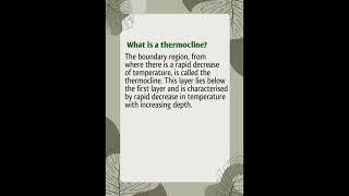 What is a thermocline [upl. by Fiedling]