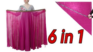 Make 1 Easy Circle Skirt Wear in 6 Different Ways 6 WAYS DIY [upl. by Adelaja318]