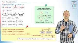 Procenten  percentages berekenen  WiskundeAcademie [upl. by Eiramac399]