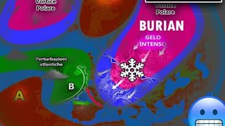 METEO ITALIA arriva il BURIAN Preparatevi a forti tempeste di neve da nord a sud [upl. by Titos250]