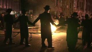 Hasidic Jews in Williamsburg NY Burning Wood Lag BaOmer 2008 [upl. by Godfry]