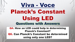 Important Viva Questions for determination of Plancks constant by photoelectric effect [upl. by Cormac595]