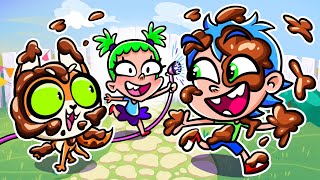 Stop playing with the mud my friends fun cartoon kids animation [upl. by Giliane]