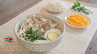 Saoto Soep maken recept Surinaams JavaansSurinamese Javanese Soto Ayam recipe [upl. by Aurita]