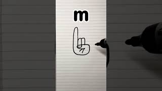 Draw m to rocker hand gestures fun art for kids kids kidsfun creative [upl. by Nicki]