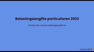 Online training Hoe vul ik mijn Belastingaangifte in [upl. by Mcdougall22]