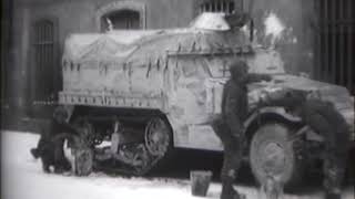 WW2 10th Armored Division Whitewashing Vehicles in Metz France January 13 1945 [upl. by Notgnihsaw]