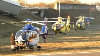 Spoedbegeleiding Veel hulpdiensten met spoed naar en van een ernstig ongeval op de A50 bij Oss [upl. by Leatri]