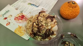 Jamba Peanut Butter Banana  Chocolate Hazelnut Waffle Bowl with Greek Yogurt Review [upl. by Lucier]