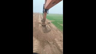 Construction process of excavator digging straight channel [upl. by Schroeder]