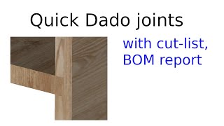 Quick Dado joints  Woodworking  Furniture 3D design  FreeCAD [upl. by Divd165]