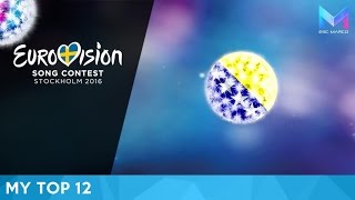 Eurovision 2016  MY TOP 12 so far [upl. by Anawed]