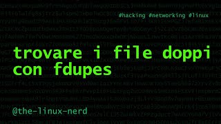 GNULinux trovare i file doppi con fdupes [upl. by Adirem]