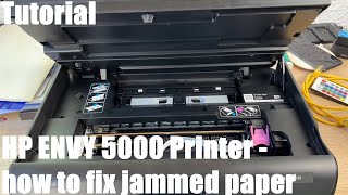 How to fix jammed paper inside your HP ENVY 5000 series 5030 Multifunction Printer DIY [upl. by Monica]