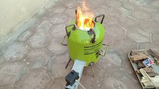 How to make a highly efficient no smoke wood stove with a fan  smoke free beautiful 🔥 firewood [upl. by Aihc]