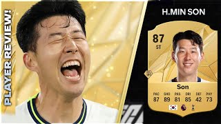 FINESSE SHOT PLAYSTYLE 87 RATED HEUNG MIN SON PLAYER REVIEW  EA FC25 ULTIMATE TEAM [upl. by Yllier]