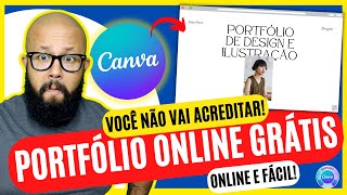 PORTFÓLIO ONLINE GRÁTIS  Como fazer portfolio no Canva MUITO FÁCIL [upl. by Murvyn]