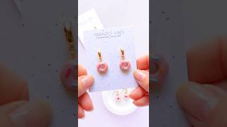 BTS  Crafting Polymer Clay Donut Earrings polymerclay polymerclayearrings [upl. by Auqinimod698]