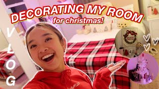 DECORATING MY ROOM FOR CHRISTMAS  Vlogmas Day 2 [upl. by Nilloc715]