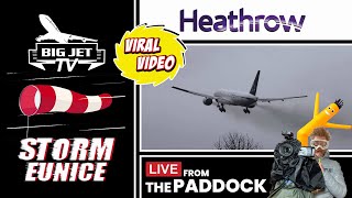 LIVE Storm Eunice at London Heathrow Airport [upl. by Gemoets]