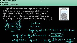 3 A gulab jamun contains sugar syrup up to about30 of its volume Find approximately how muc [upl. by Silisav]