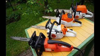 Stihl MS 150 vs MS 231 vs MSA 160 vs Dolmar ES 163A [upl. by Udall606]