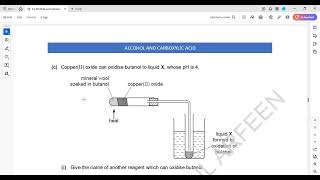 Alcohols and Carboxylic Acid Cambridge IGCSE O level Chemistry Structure 1 Lesson 66 part d [upl. by Relly]