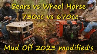 Sears vs Wheel Horse top two mowers from mud off 2023 [upl. by Adiene705]