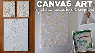 DIY Joint Compound Textured Wall Art Tutorial easy abstract canvas wall art ideas [upl. by Gignac]