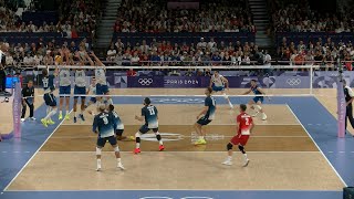 Volleyball France Trevor Clevenot in 2024 Paris Olympics Finals [upl. by Eelarac82]