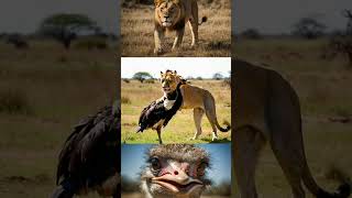 scene of lion attacking ostrich  world of wildlife [upl. by Eecats]