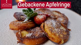 Knusprige gebackene Apfelringe Apfelbeignets schnelles einfaches Rezept von Oma  La Cocina [upl. by Player]