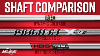 Golf Shaft Comparison  Dynamic Gold X100 vs Project X LS vs KBS Tour CTaper [upl. by Tatum]